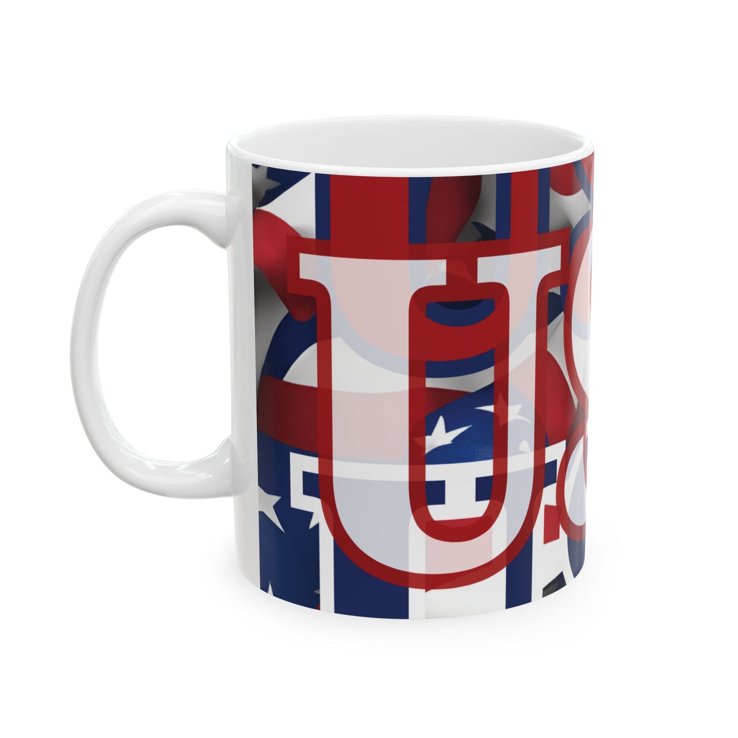 USA! USA! USA White font Patriot White Mug by theGreenDragonTavern.shop
