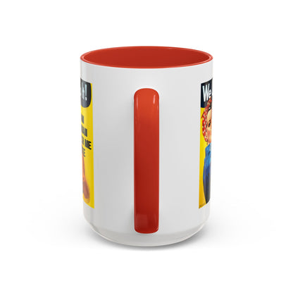 I Am Woman Watch Me Vote Rosie White Accent Mug by theGreenDragonTavern.shop