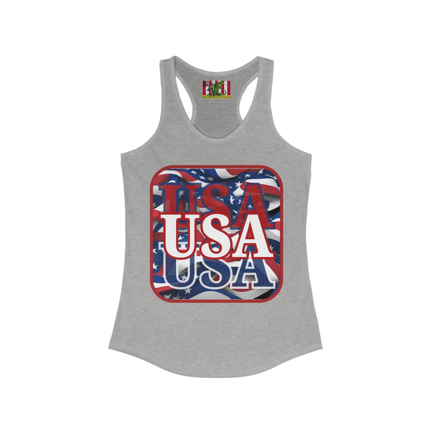 Red WHITE and Blue USA Patriot Women's Racerback Tank Top by theGreenDragonTavern.shop