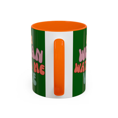 I Am Woman Watch Me Vote Dark Green Accent Mug by theGreenDragonTavern.shop