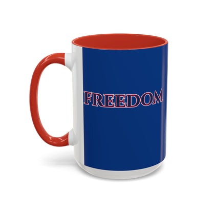 Freedom, Dark Blue Accent Mug by theGreenDragonTavern.shop