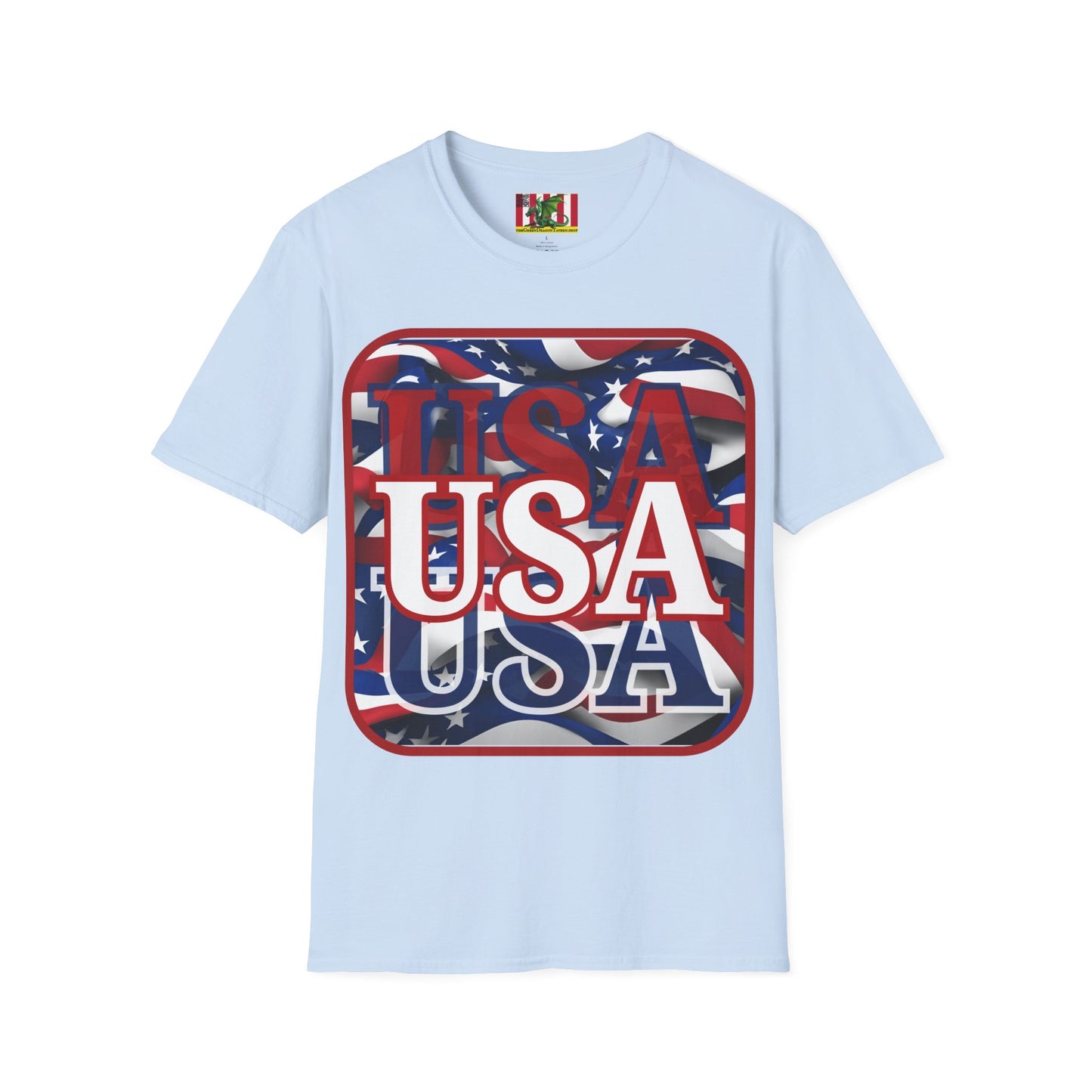 Red WHITE and Blue USA Patriot Light colors Unisex T-Shirt by theGreenDragonTavern.shop