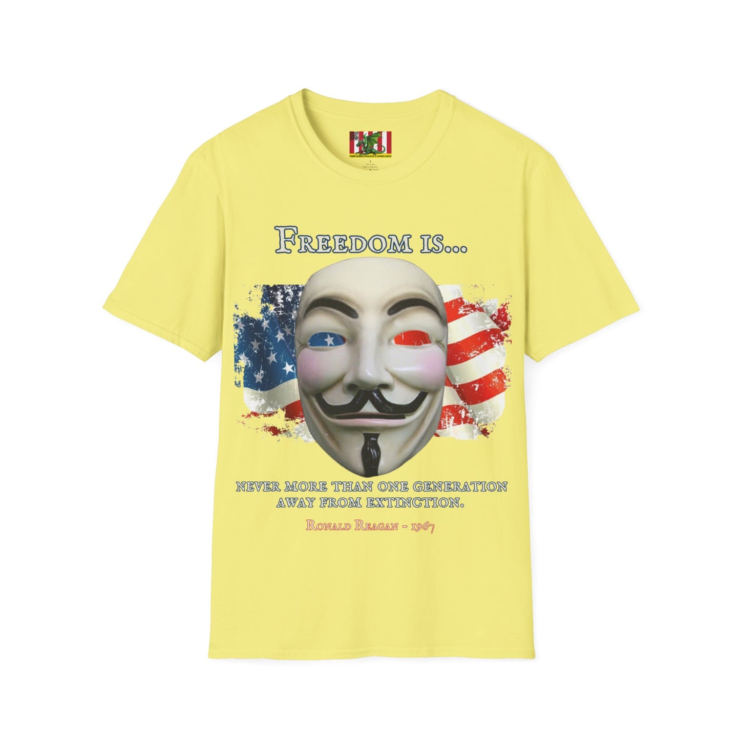 Ronald Reagan Freedom Vendetta Light colors Unisex T-Shirt by theGreenDragonTavern.shop