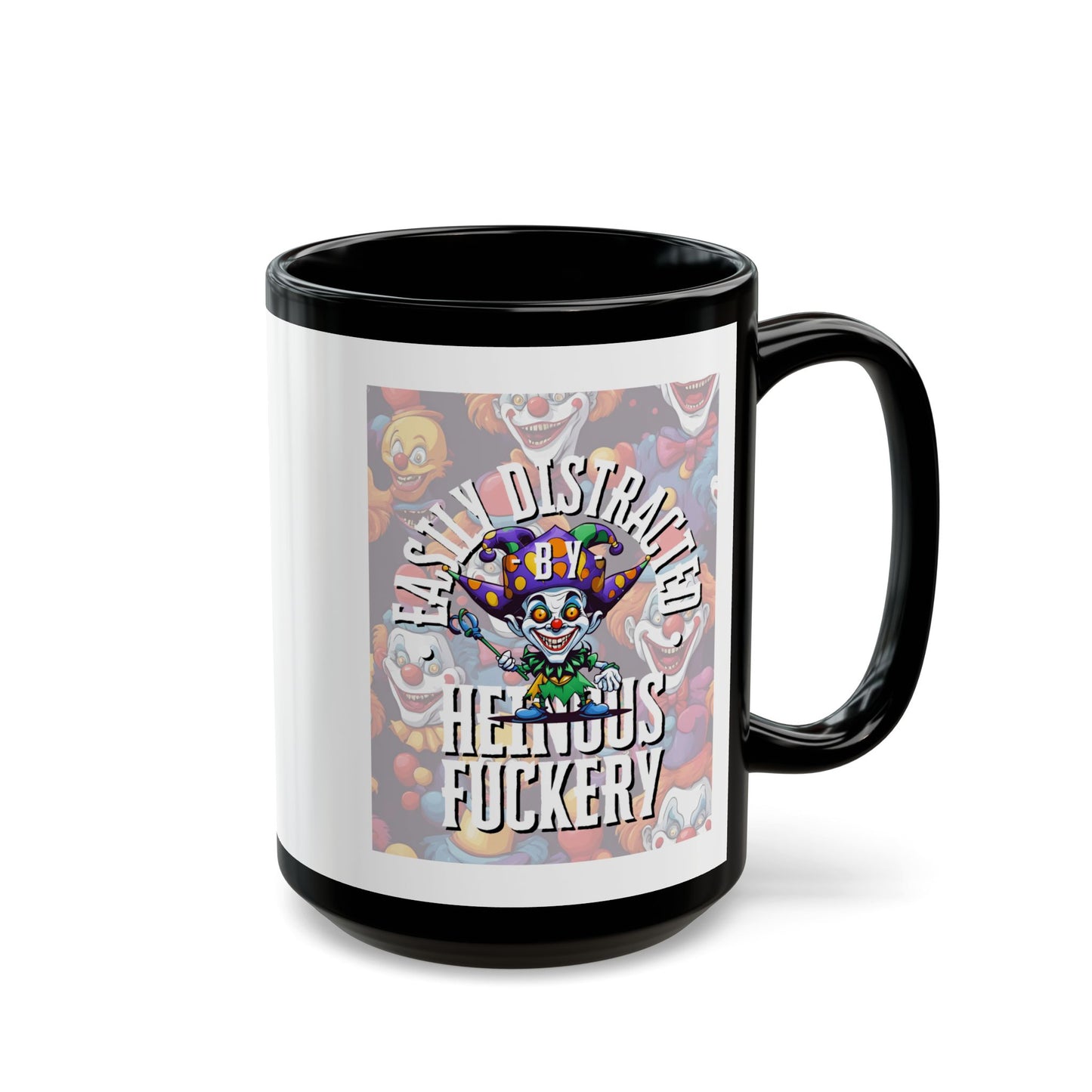 Easily Distracted by Heinous Fuckery Little Jinx White Mug by theGreenDragonTavern.shop