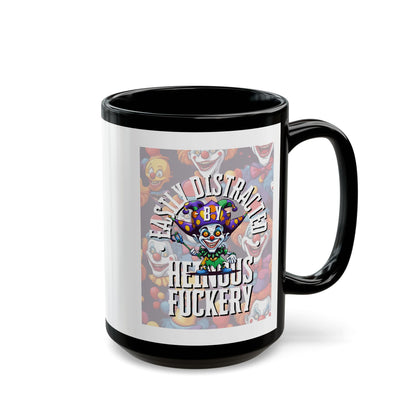 Easily Distracted by Heinous Fuckery Little Jinx White Mug by theGreenDragonTavern.shop