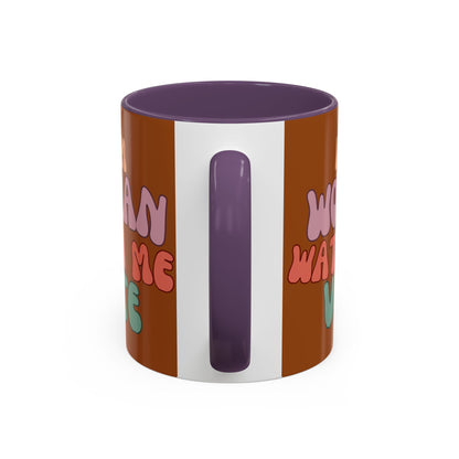 I Am Woman Watch Me Vote Brown Accent Mug by theGreenDragonTavern.shop