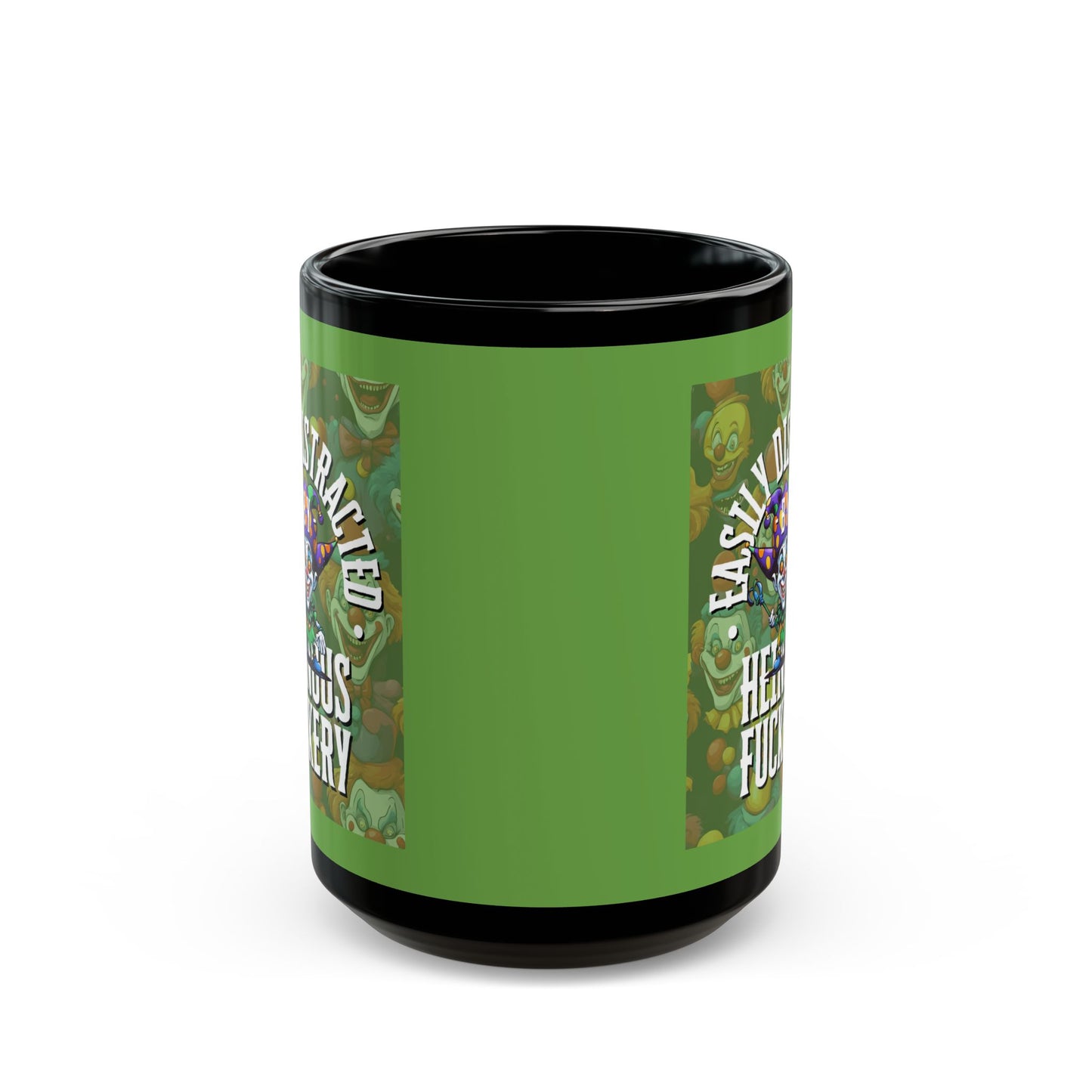 Easily Distracted by Heinous Fuckery Little Jinx Green Mug by theGreenDragonTavern.shop