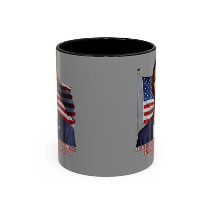 Charlie Kirk, Healthy Debate Grey Accent Mug by theGreenDragonTavern.shop