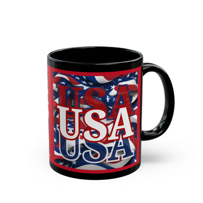 USA White font Center Patriot Red Mug by theGreenDragonTavern.shop