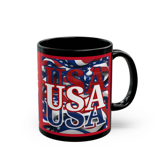 USA White font Center Patriot Red Mug by theGreenDragonTavern.shop