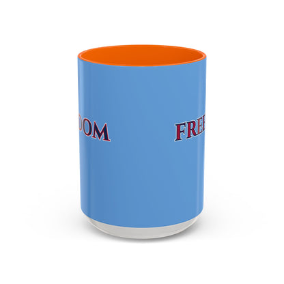 Freedom, Light Blue Accent Mug by theGreenDragonTavern.shop