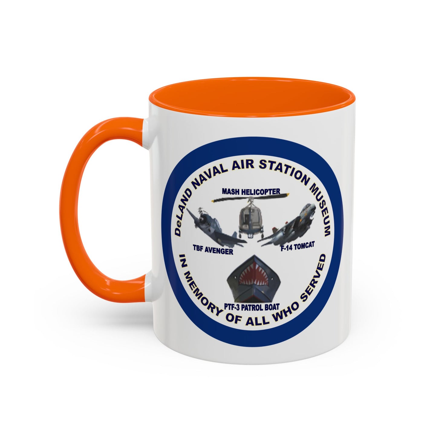 DNASM Student Art Navy Frame White Accent Mug by theGreenDragonTavern.shop