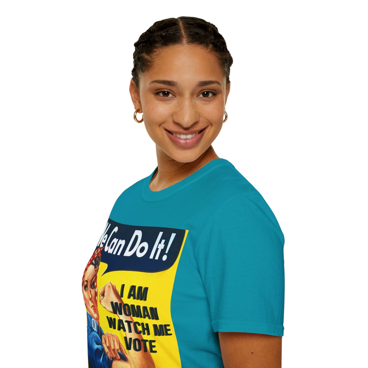 I Am Woman Watch Me Vote Rosie Dark colors Unisex T-Shirt by theGreenDragonTavern.shop