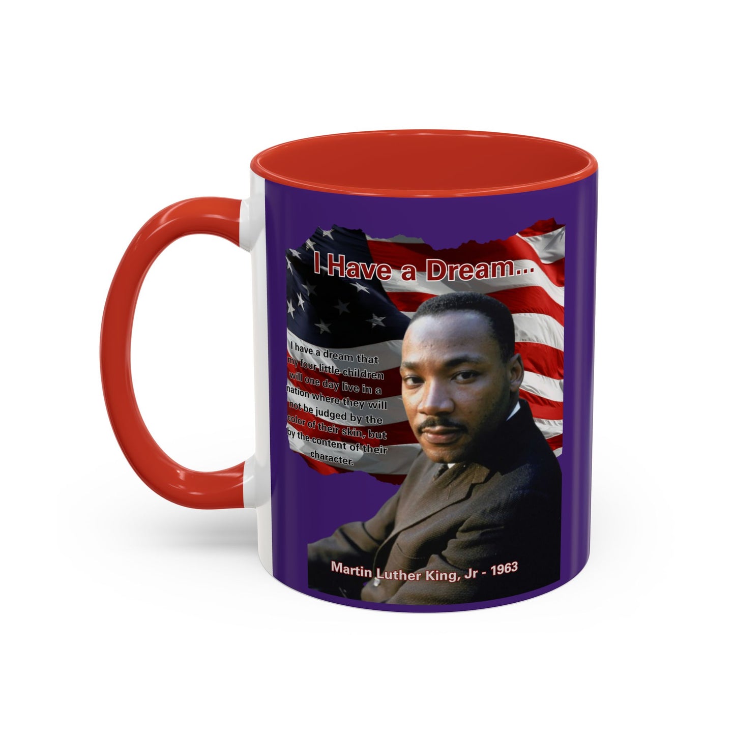 "I Have a Dream" MLKJr Purple Accent Mug by theGreenDragonTavern.shop