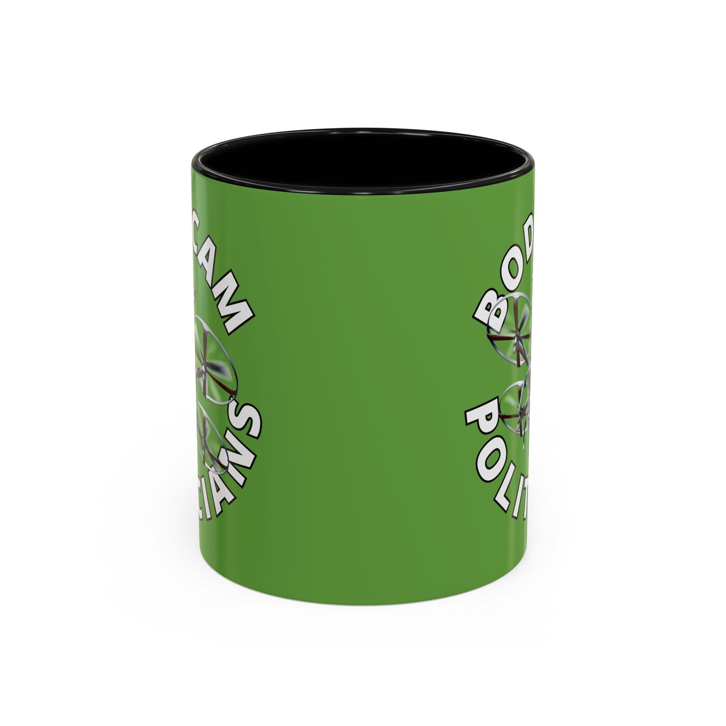 Bodycam the Politicians Drone Green Accent Mug by theGreenDragonTavern.shop