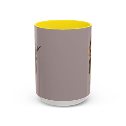 Hula Girl Packin' Heat Grey Accent Mug by theGreenDragonTavern.shop
