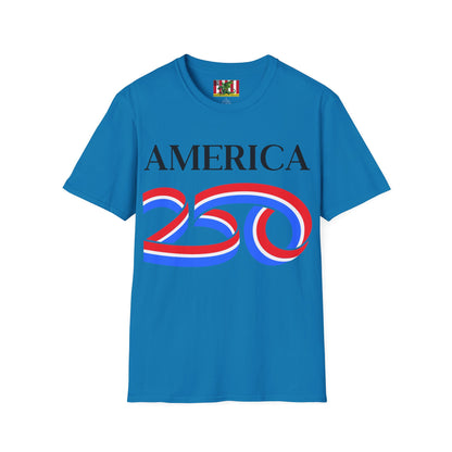 America 250 Black font, Dark colors, Unisex T-Shirt by theGreenDragonTavern.shop