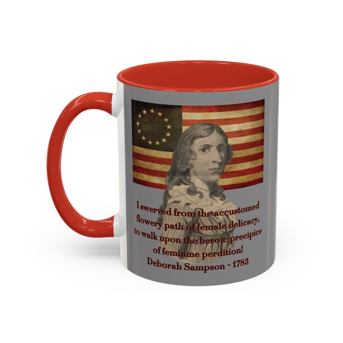 Deborah Sampson, America's Mulan Grey Accent Mug by theGreenDragonTavern.shop