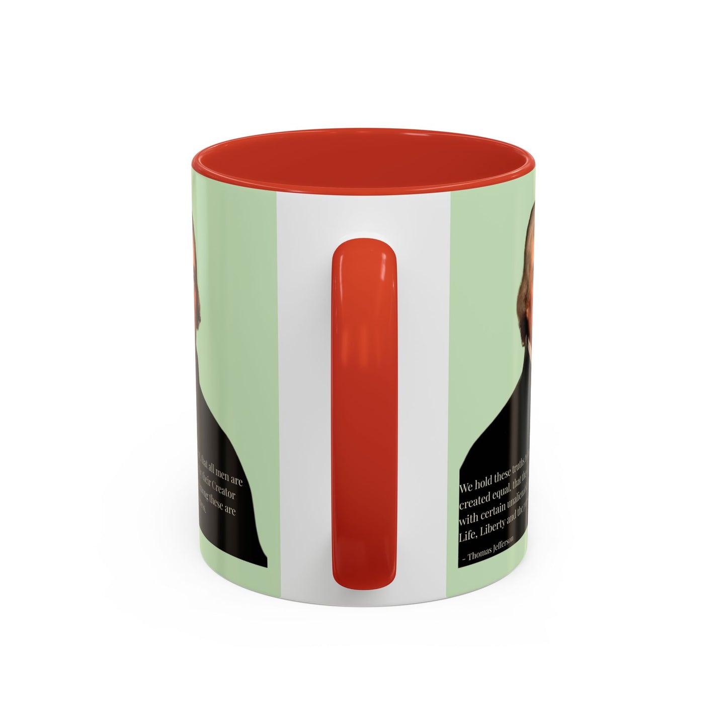 We hold these truths to be self-evident Light Green Accent Mug by theGreenDragonTavern.shop