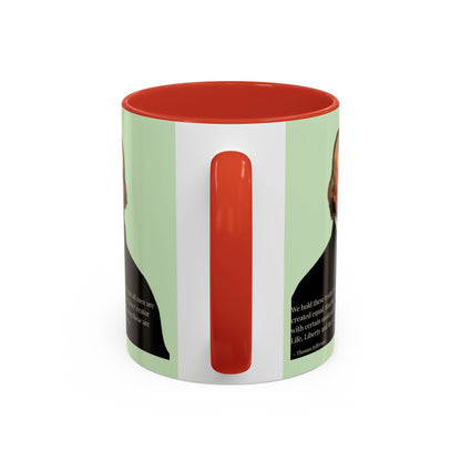 We hold these truths to be self-evident Light Green Accent Mug by theGreenDragonTavern.shop