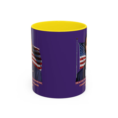 Charlie Kirk, Healthy Debate Purple Accent Mug by theGreenDragonTavern.shop
