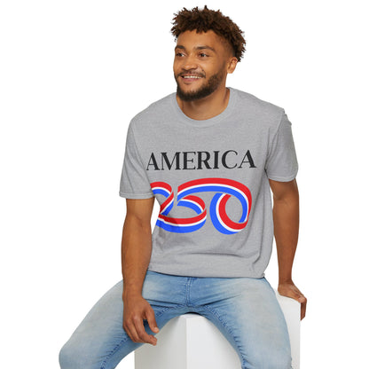America 250 Black font, Light colors, Unisex T-Shirt by theGreenDragonTavern.shop