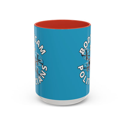 Bodycam the Politicians Drone Turquoise Accent Mug by theGreenDragonTavern.shop
