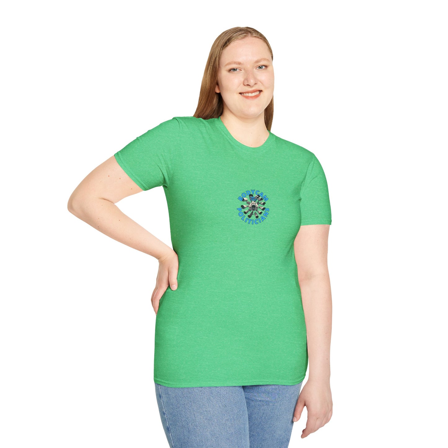 2-sided, Bodycam the Politicians Cameras Dark colors Unisex T-Shirt by theGreenDragonTavern.shop