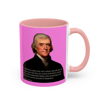 We hold these truths to be self-evident Pink Accent Mug by theGreenDragonTavern.shop