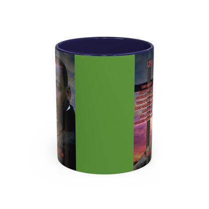Use Me God, MLK Jr Green Accent Mug by theGreenDragonTavern.shop