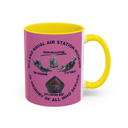 DNASM 2-sided, Founding & Student Art Pink Accent Mug by theGreenDragonTavern.shop