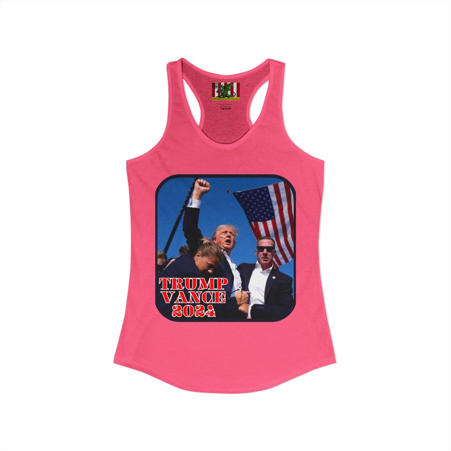 Trump and Vance 2024 Women's Racerback Tank Top by theGreenDragonTavern.shop