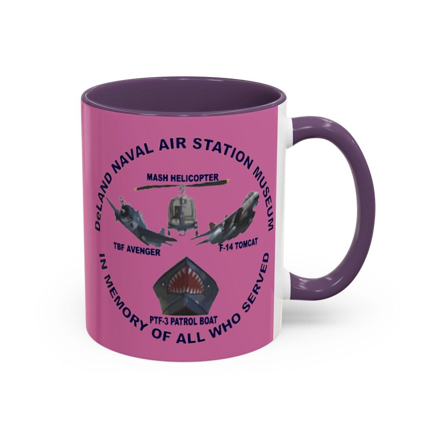 DNASM 2-sided, Founding & Student Art Pink Accent Mug by theGreenDragonTavern.shop