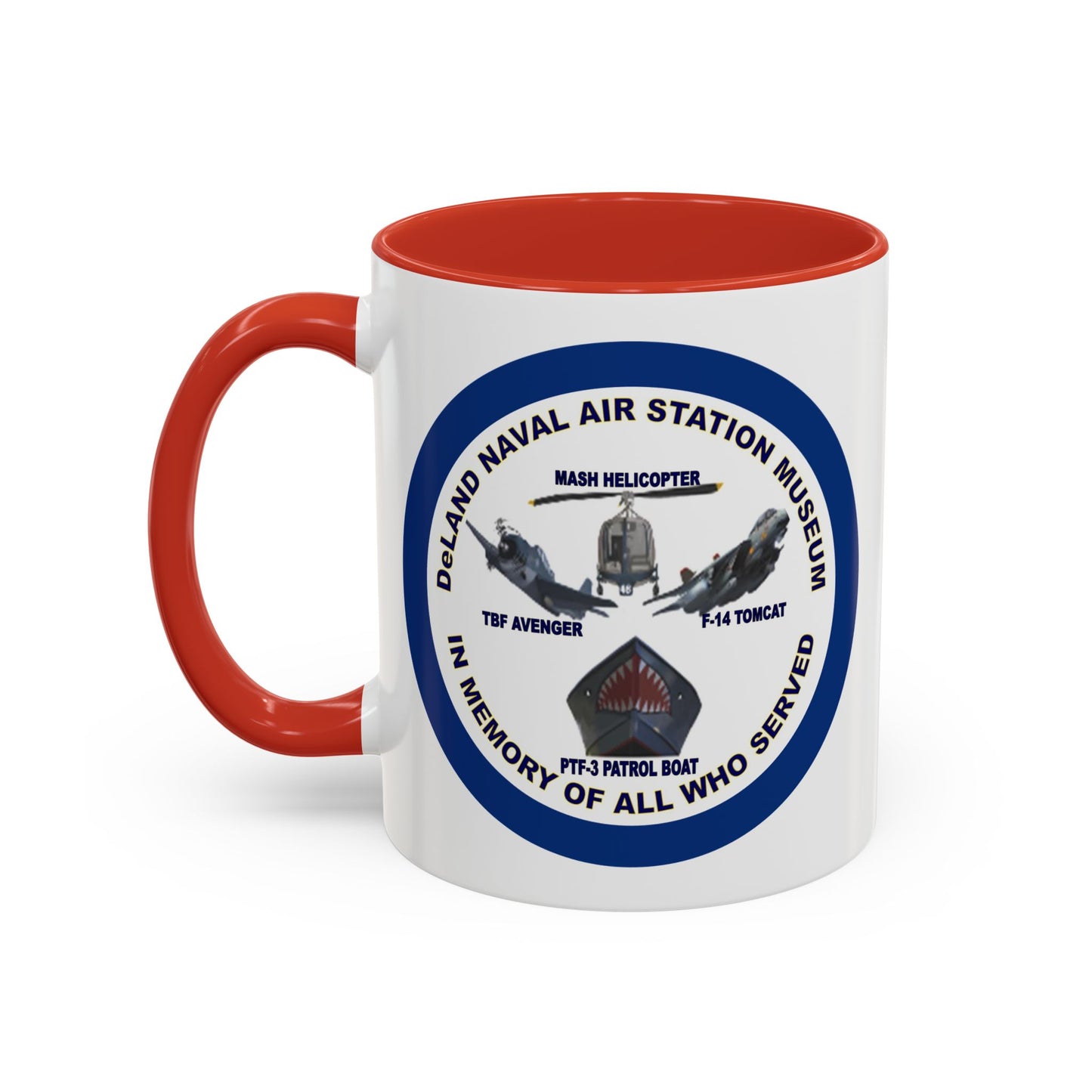 DNASM Student Art Navy Frame White Accent Mug by theGreenDragonTavern.shop