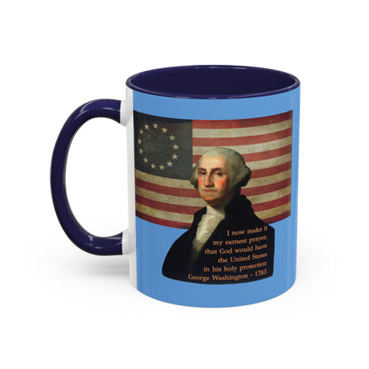 Washington's Earnest Prayer Light Blue Accent Mug by theGreenDragonTavern.shop