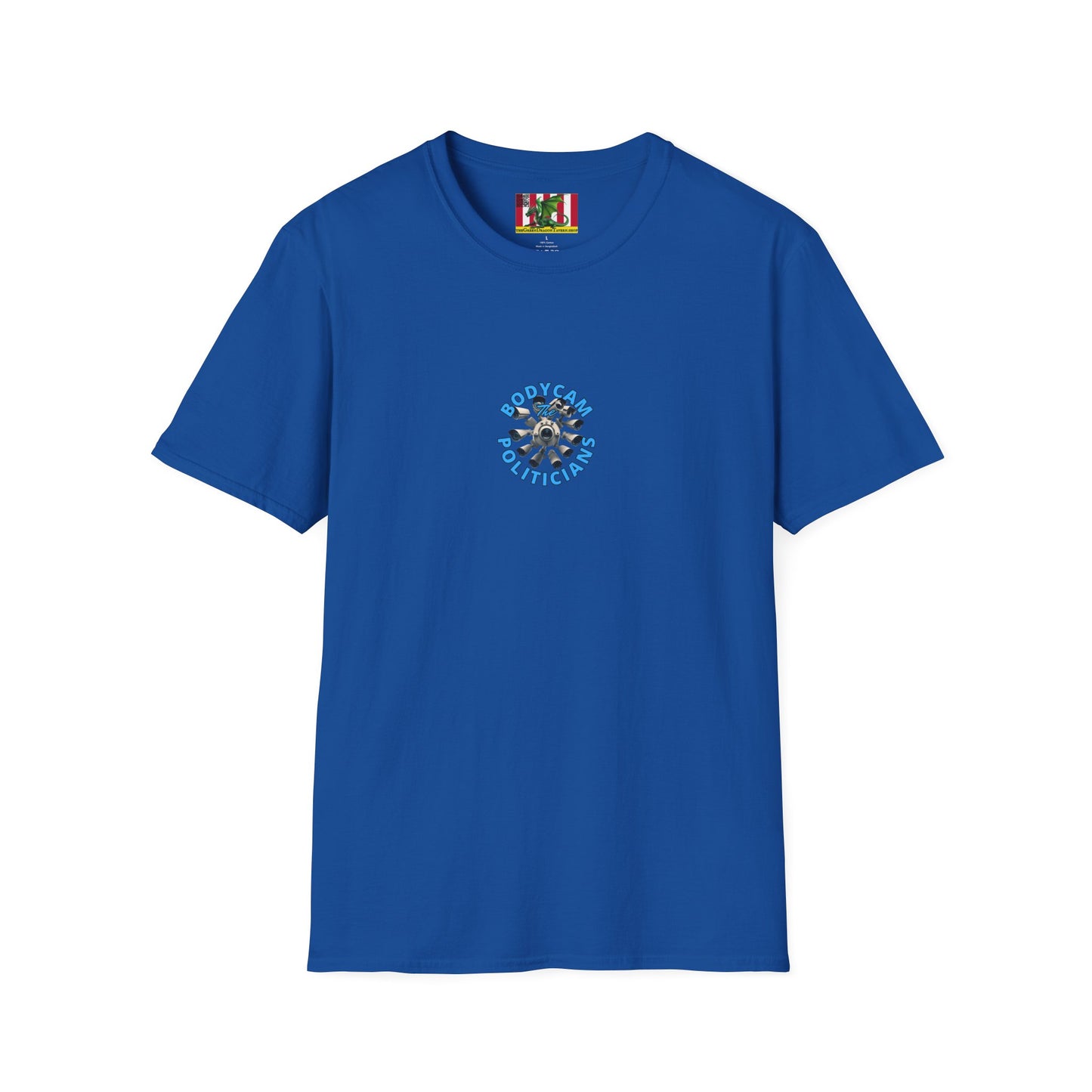 2-sided, Bodycam the Politicians Cameras Dark colors Unisex T-Shirt by theGreenDragonTavern.shop