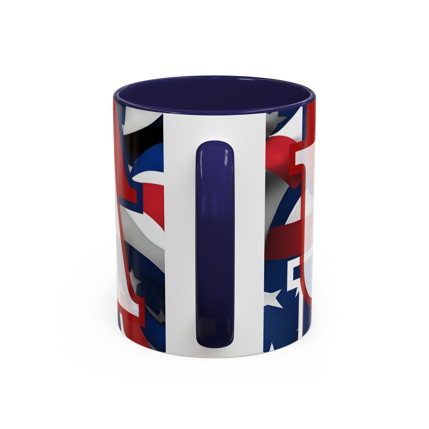 USA! USA! USA White font Patriot Red Accent Mug by theGreenDragonTavern.shop