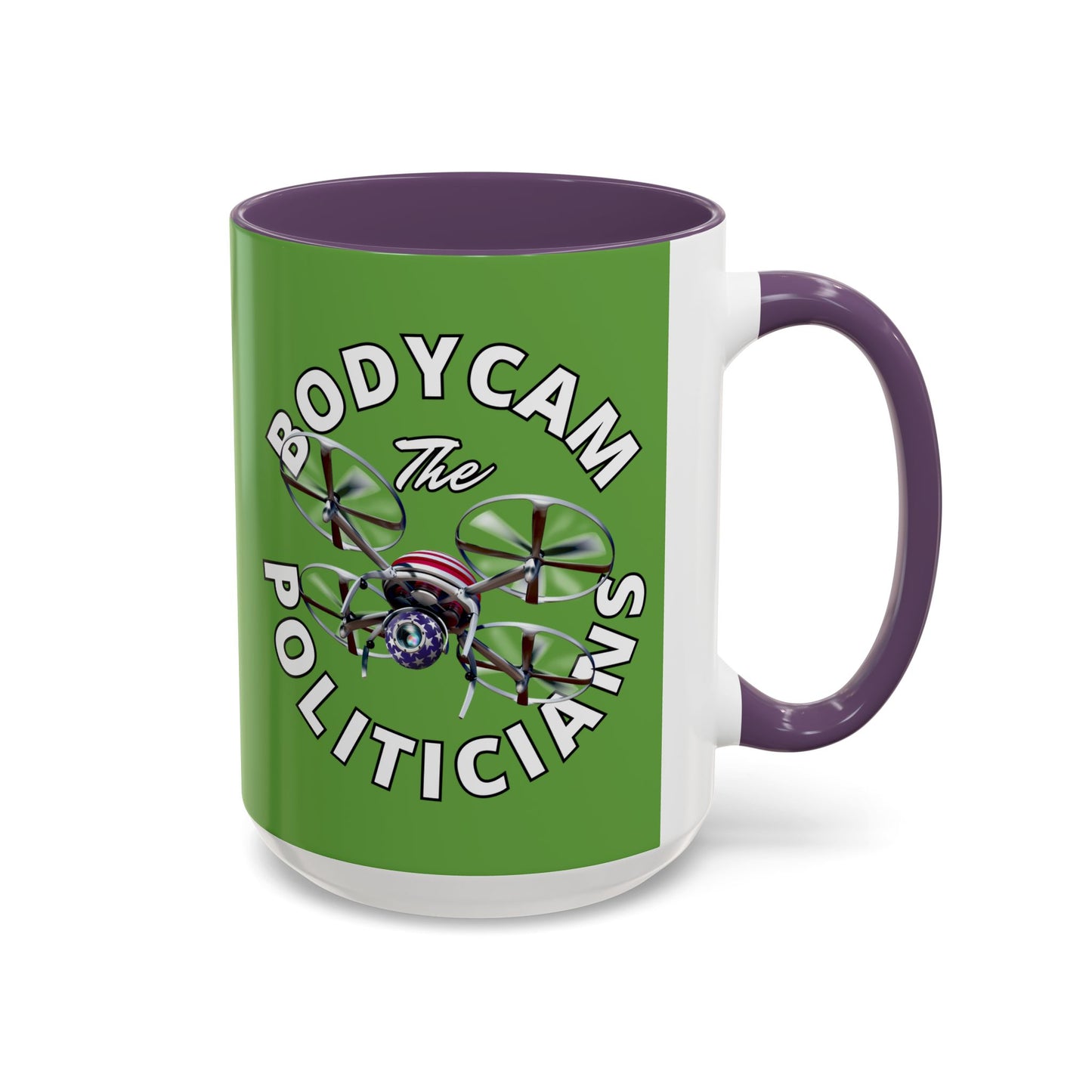 Bodycam the Politicians Drone Green Accent Mug by theGreenDragonTavern.shop