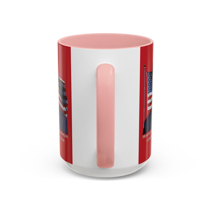 Charlie Kirk, Healthy Debate Red Accent Mug by theGreenDragonTavern.shop