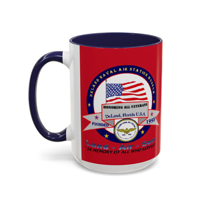 DNASM 2-sided, Founding & Student Art w/Navy Ring Red Accent Mug by theGreenDragonTavern.shop