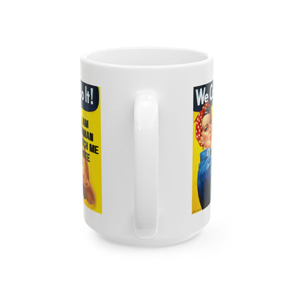 I Am Woman Watch Me Vote Rosie White Mug by theGreenDragonTavern.shop