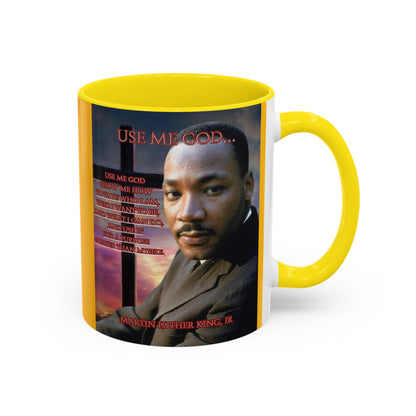 Use Me God, MLK Jr Yellow Accent Mug by theGreenDragonTavern.shop