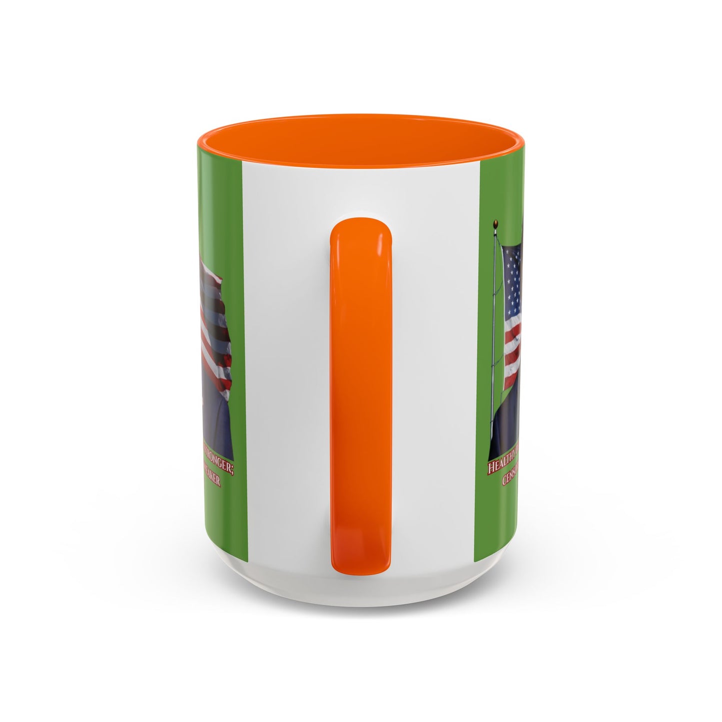 Charlie Kirk, Healthy Debate Green Accent Mug by theGreenDragonTavern.shop