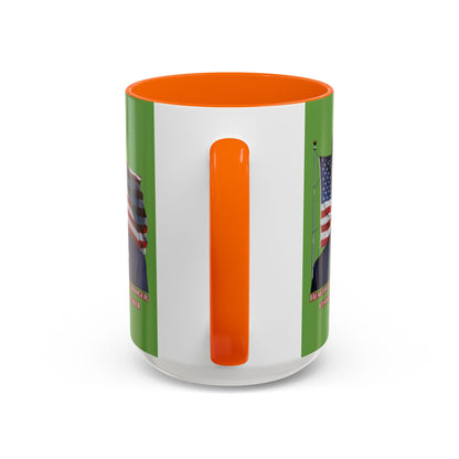 Charlie Kirk, Healthy Debate Green Accent Mug by theGreenDragonTavern.shop