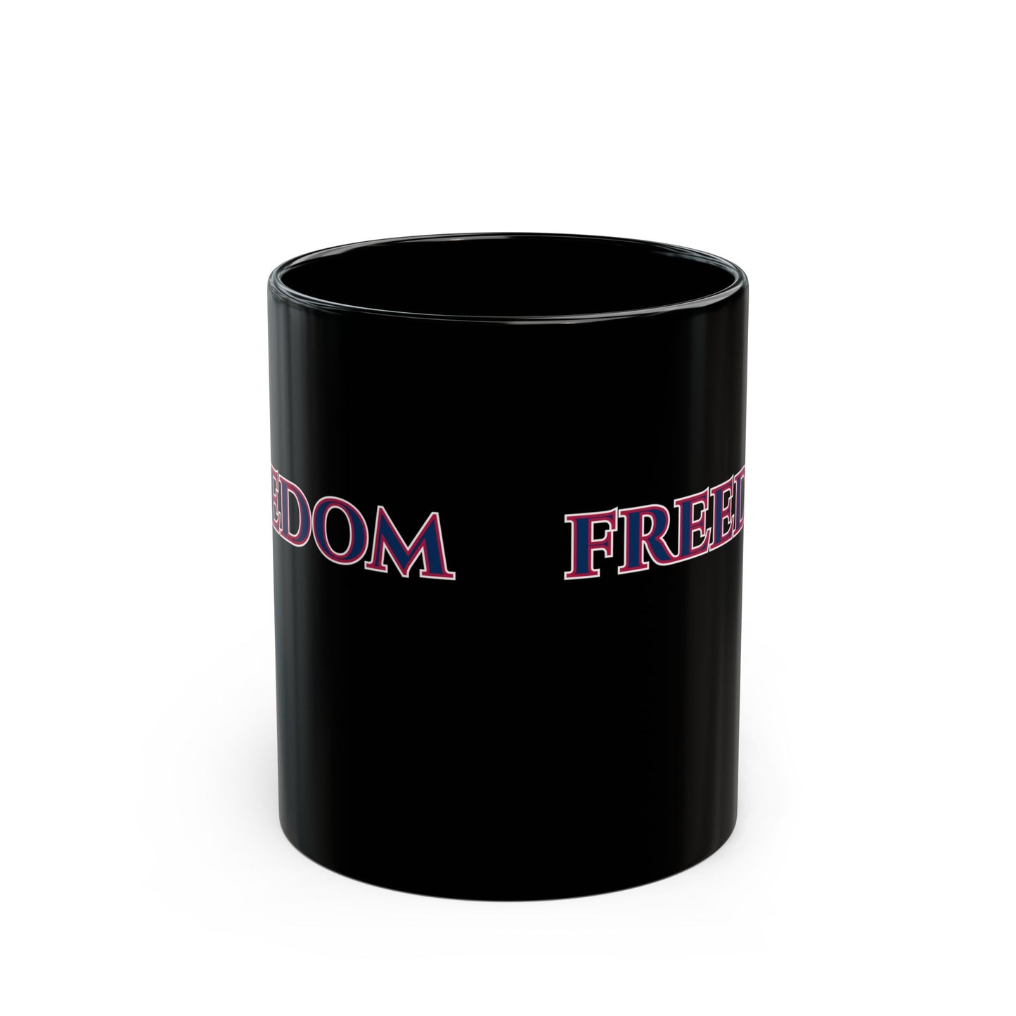Freedom, Blue font, Black Mug by theGreenDragonTavern.shop