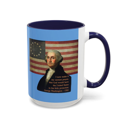 Washington's Earnest Prayer Light Blue Accent Mug by theGreenDragonTavern.shop