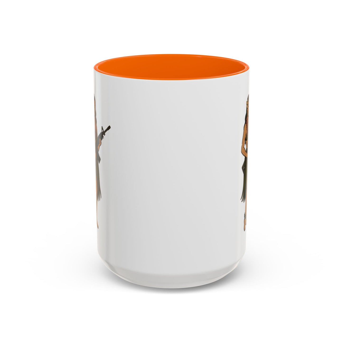 Hula Girl Packin' Heat White Accent Mug by theGreenDragonTavern.shop