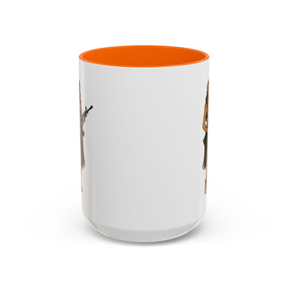 Hula Girl Packin' Heat White Accent Mug by theGreenDragonTavern.shop