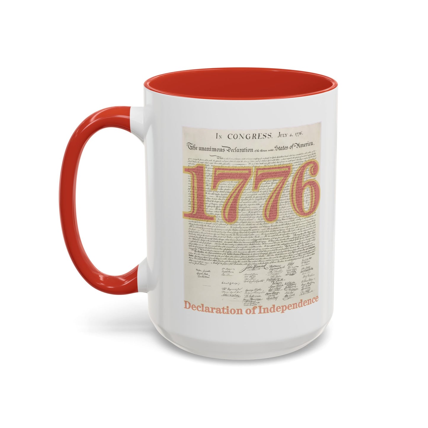 Declaration of Independence White Accent Mug by theGreenDragonTavern.shop