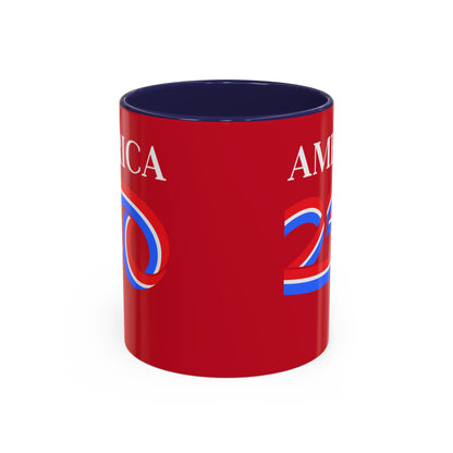 America 250 Red Accent Mug by theGreenDragonTavern.shop